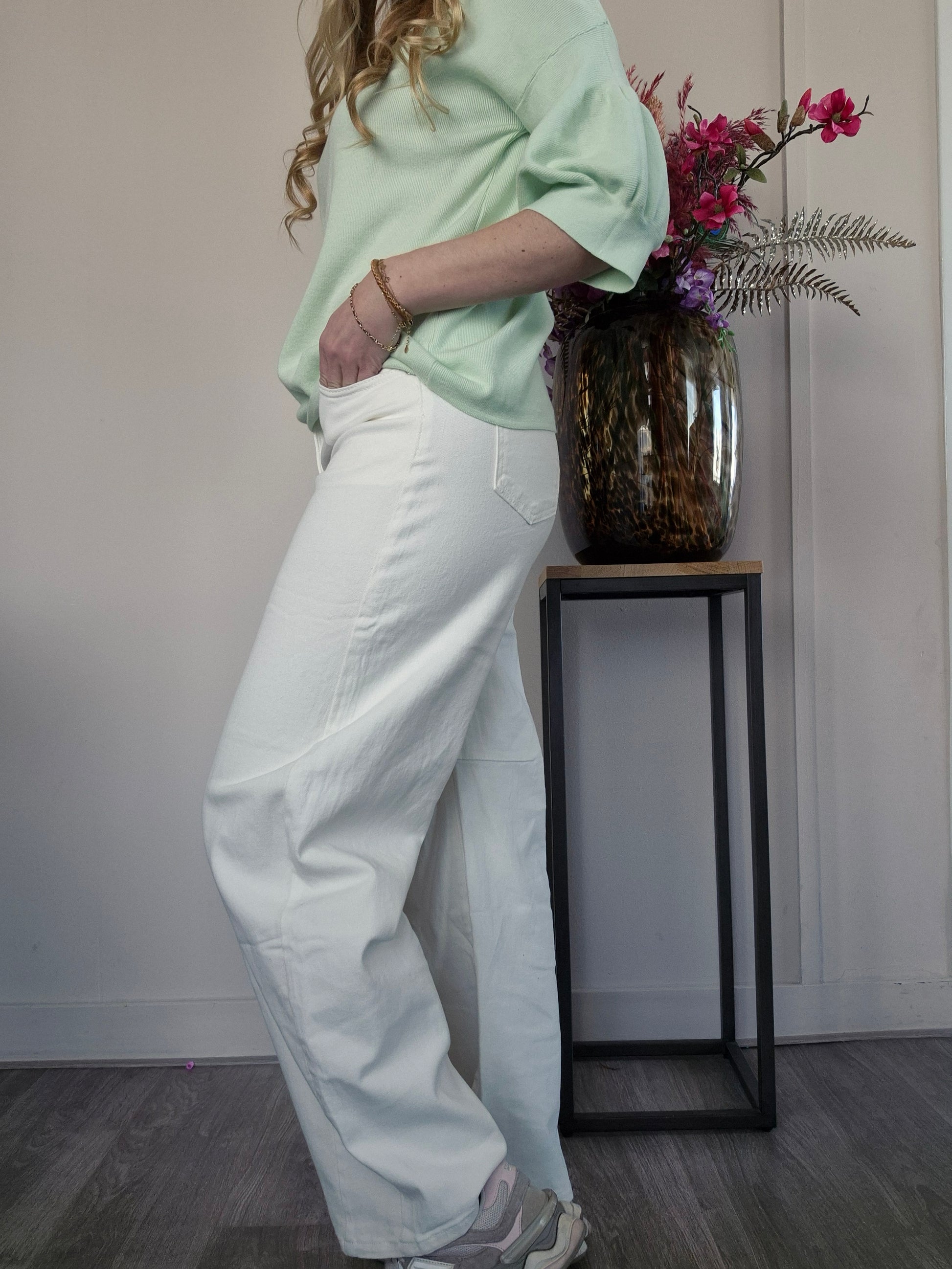 Gemma Ballon Broek Wit - Nancfashion