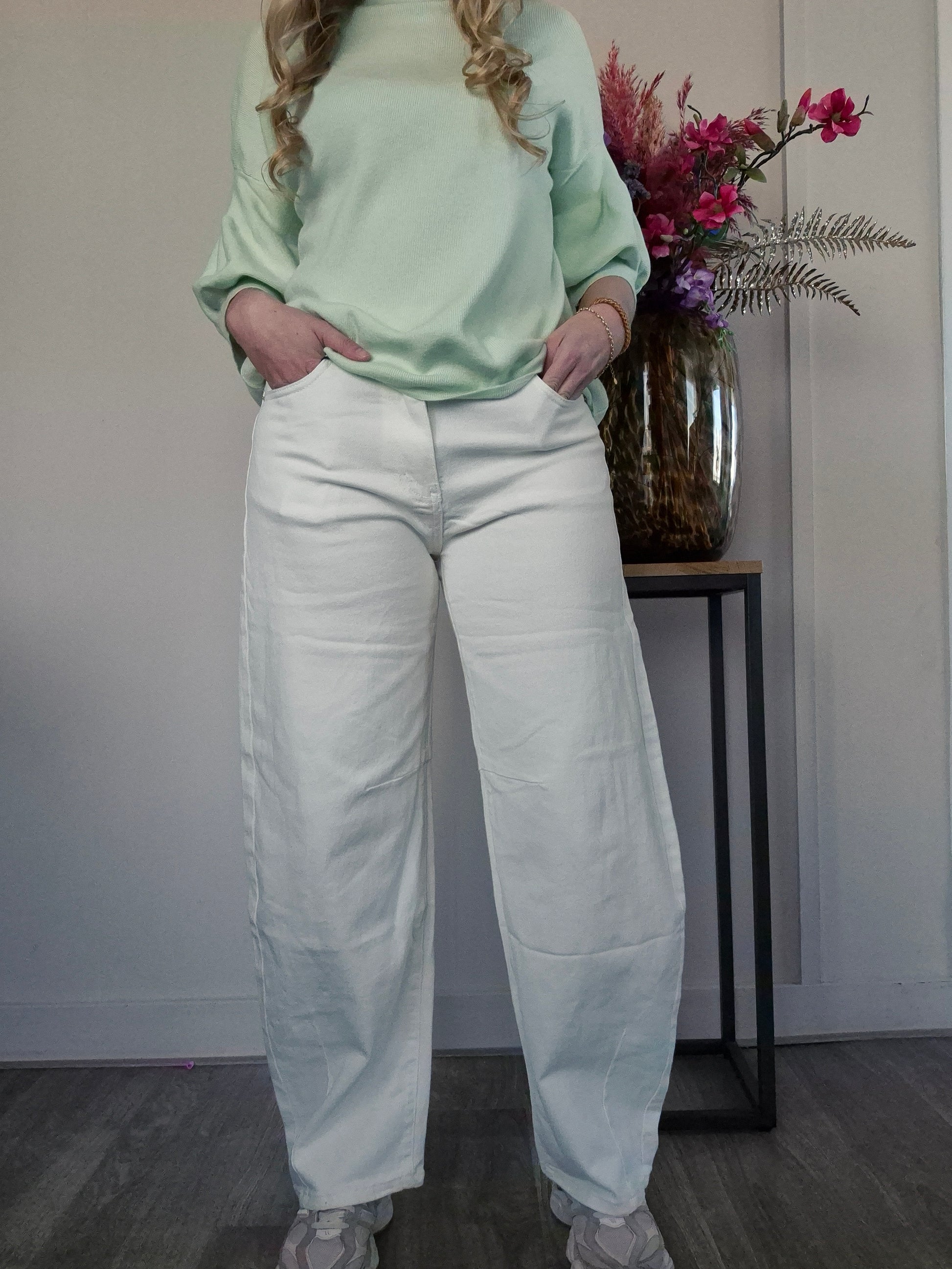 Gemma Ballon Broek Wit - Nancfashion