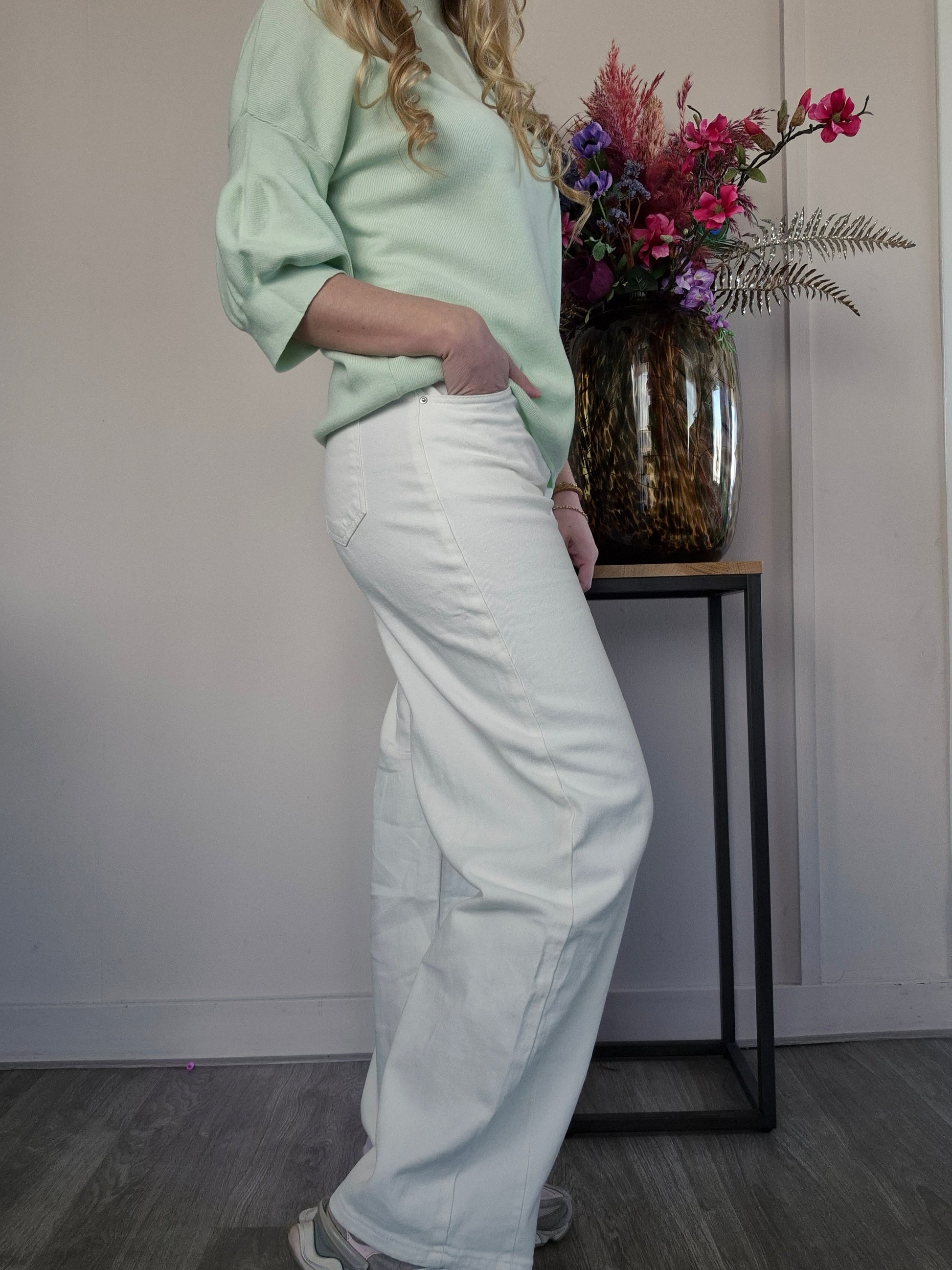 Gemma Ballon Broek Wit - Nancfashion