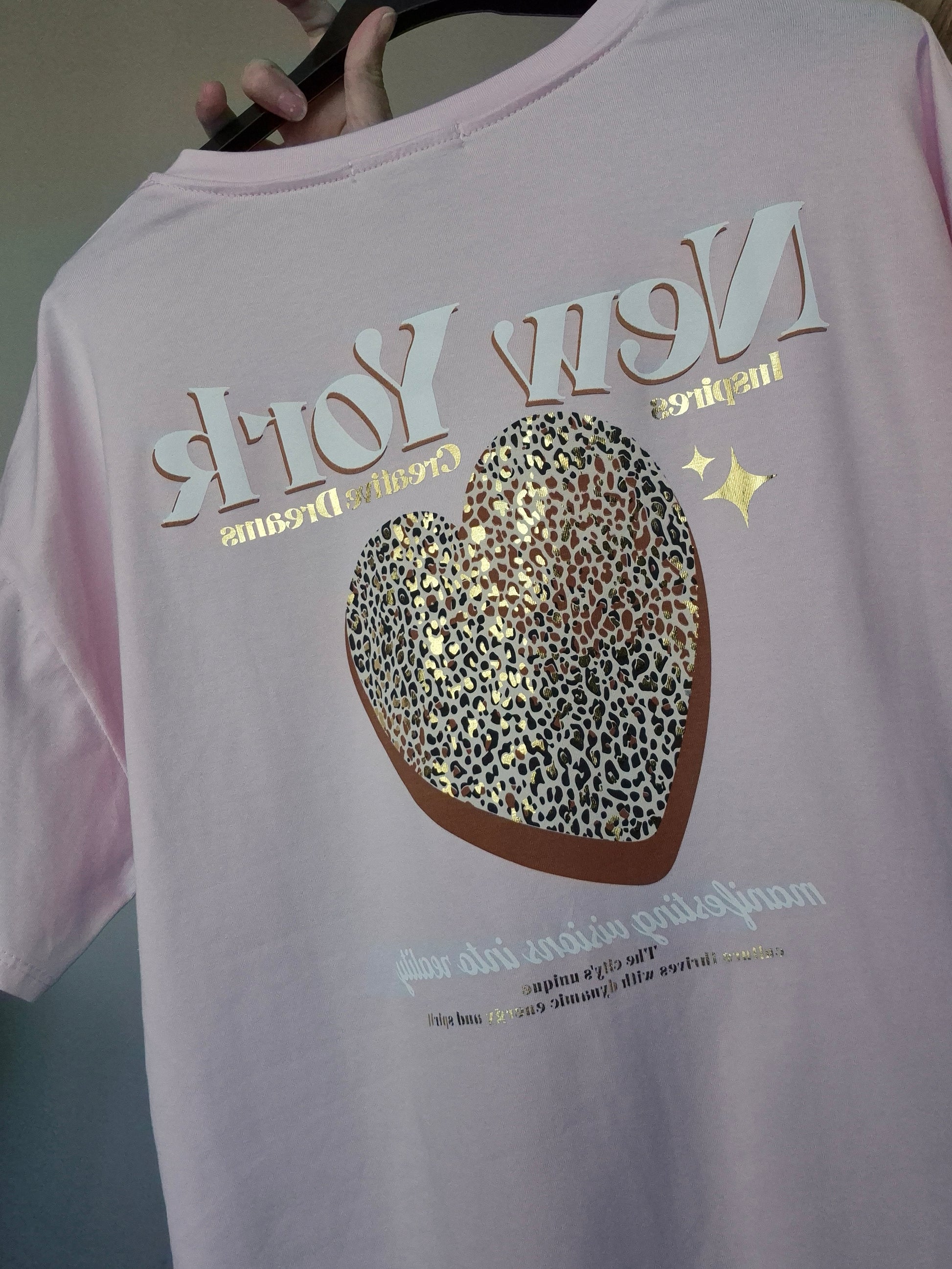 T-shirt New York Roze - Nancfashion