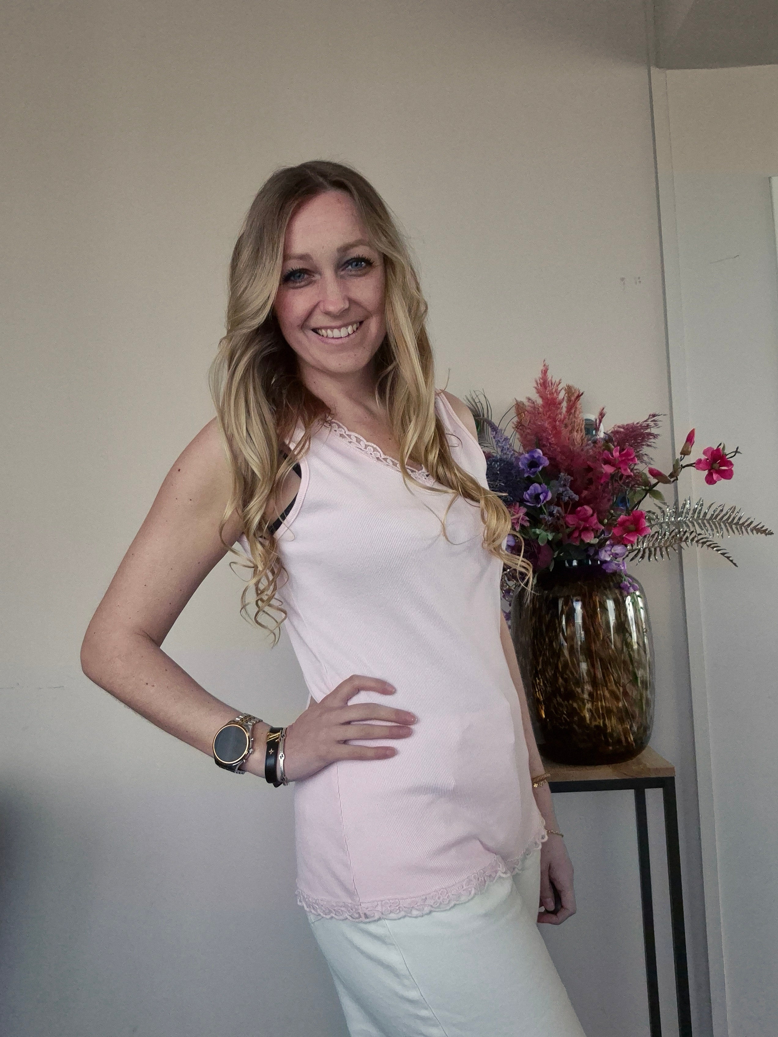 Basic Rib Top Roze - Nancfashion