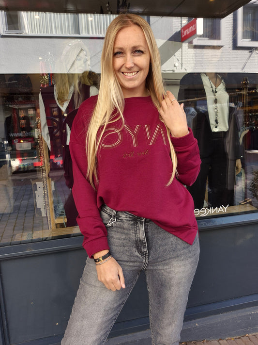 NYC trui bordeaux