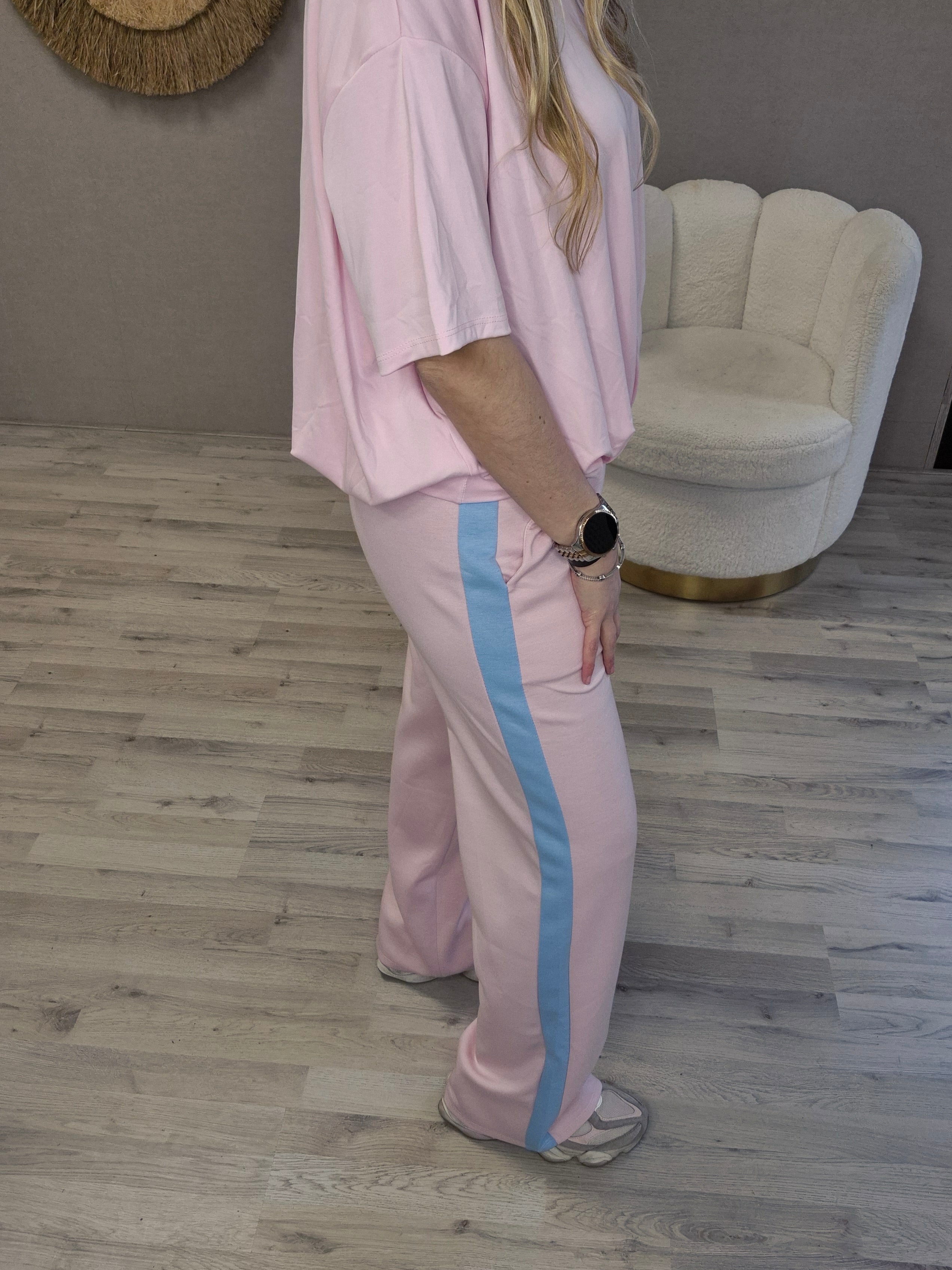 Jogg broek roze blauw - Nancfashion