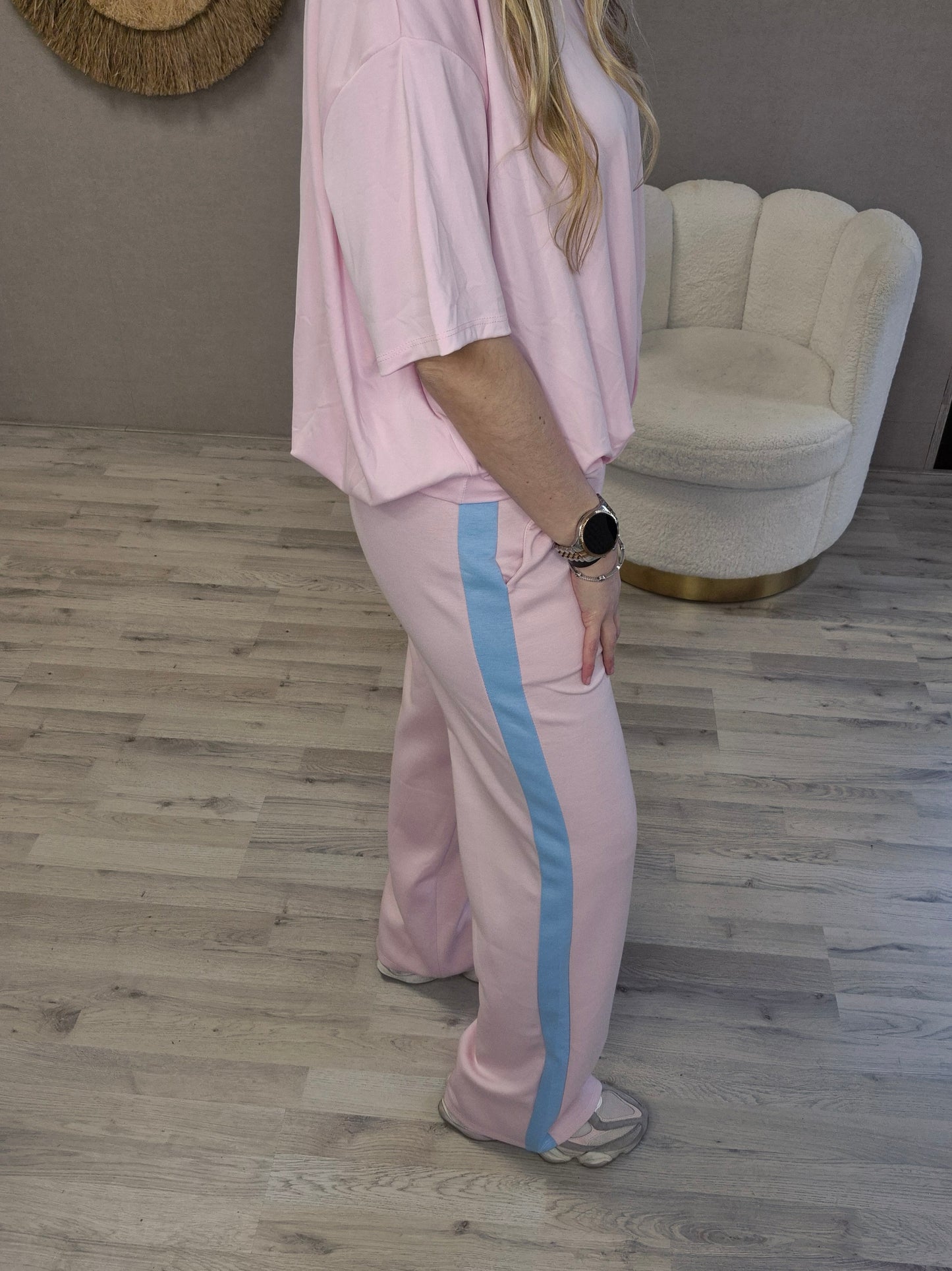 Jogg broek roze blauw - Nancfashion
