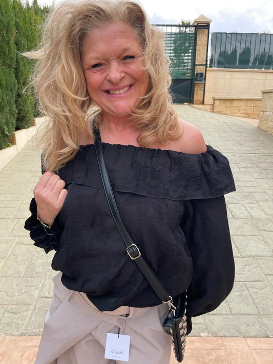 Blouse Roos Zwart - Nancfashion