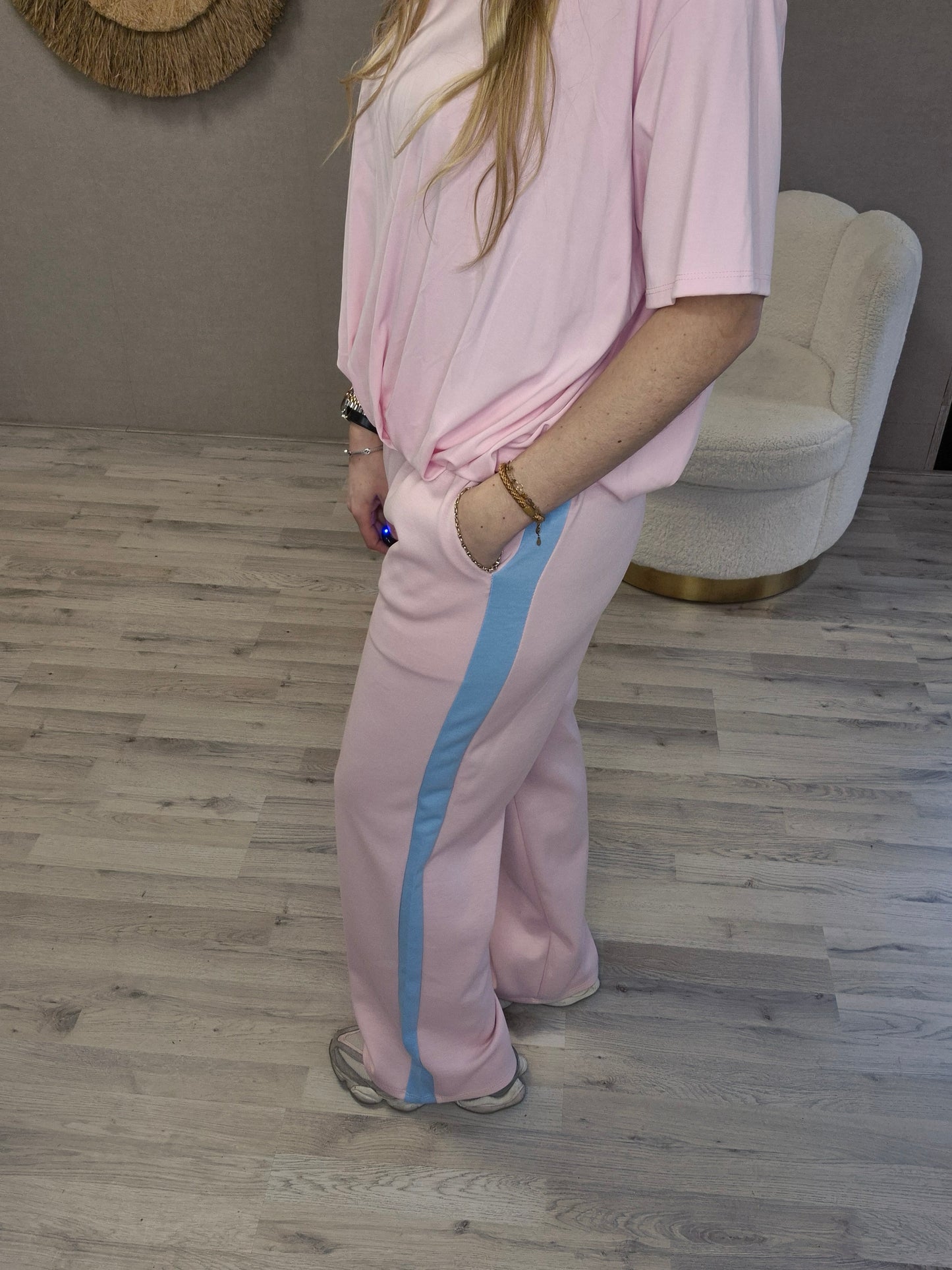 Jogg broek roze blauw - Nancfashion