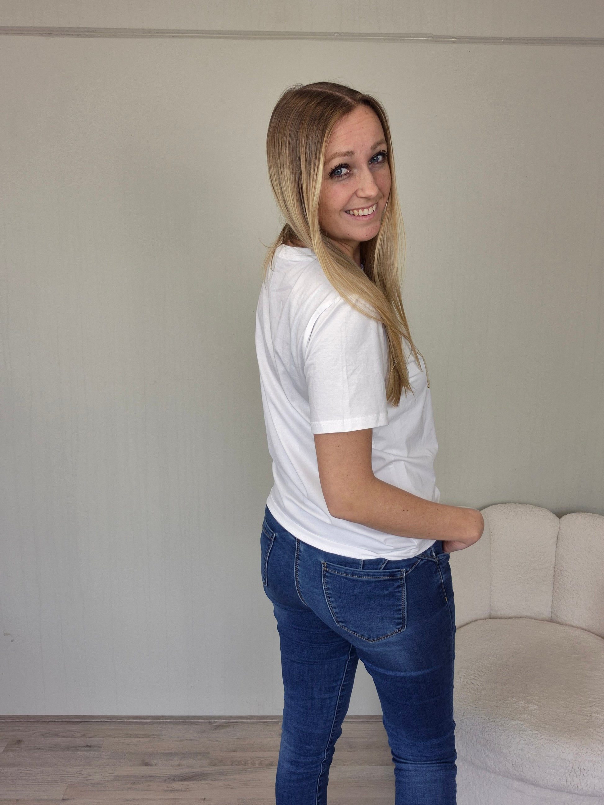 T-shirt ballon geel - Nancfashion