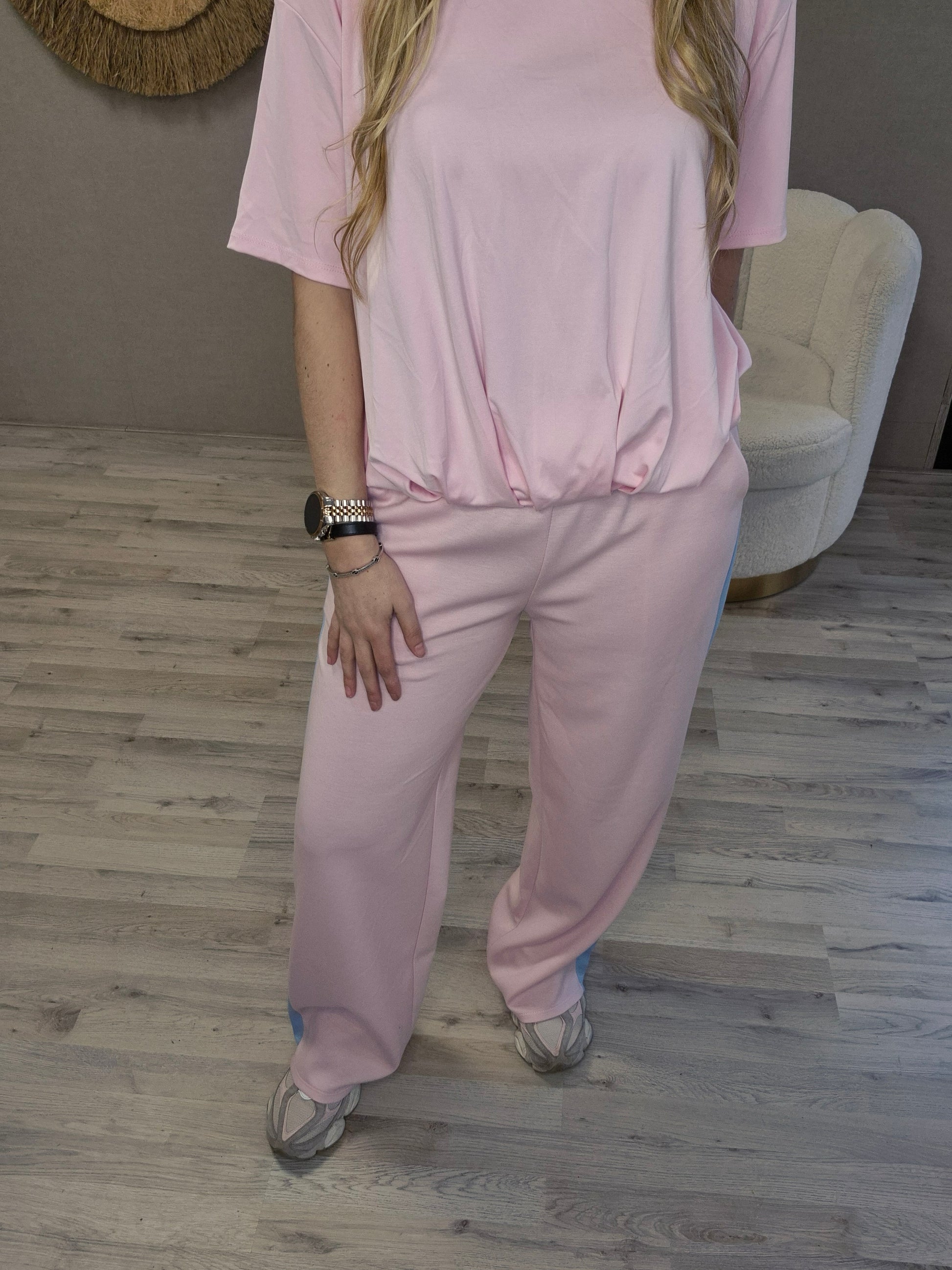 Jogg broek roze blauw - Nancfashion