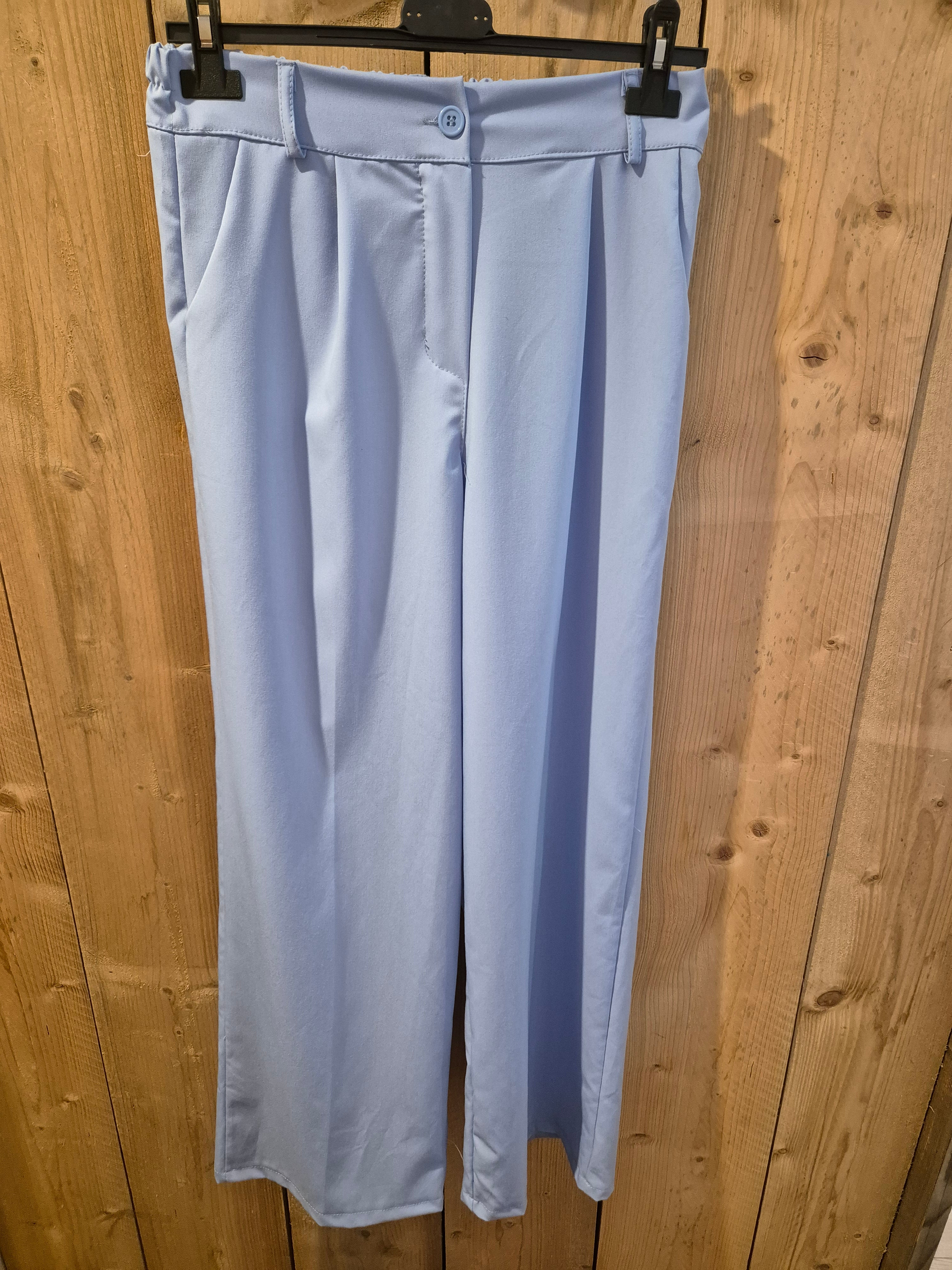 Pantalon wijd licht blauw