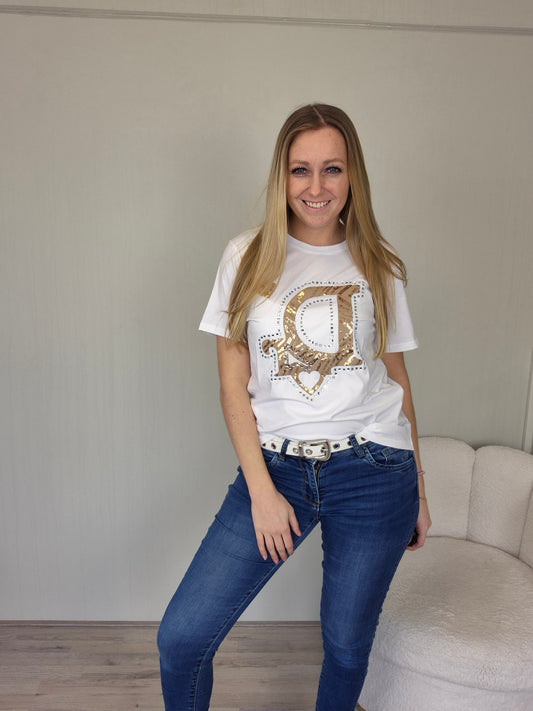 T-shirt D goud - Nancfashion