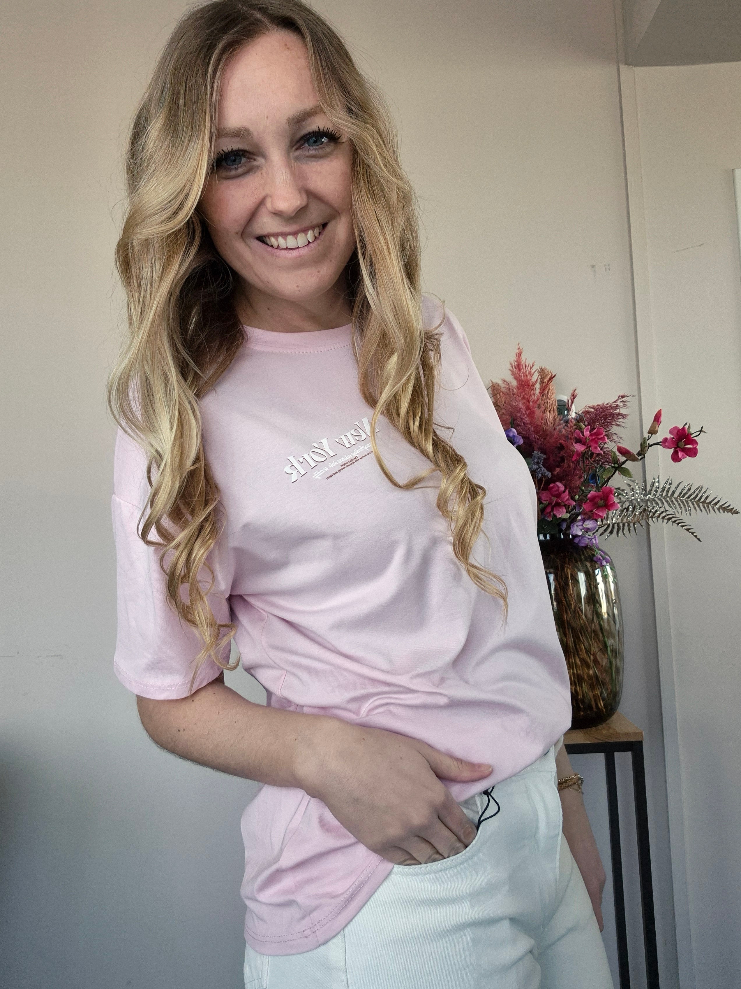 T-shirt New York Roze - Nancfashion