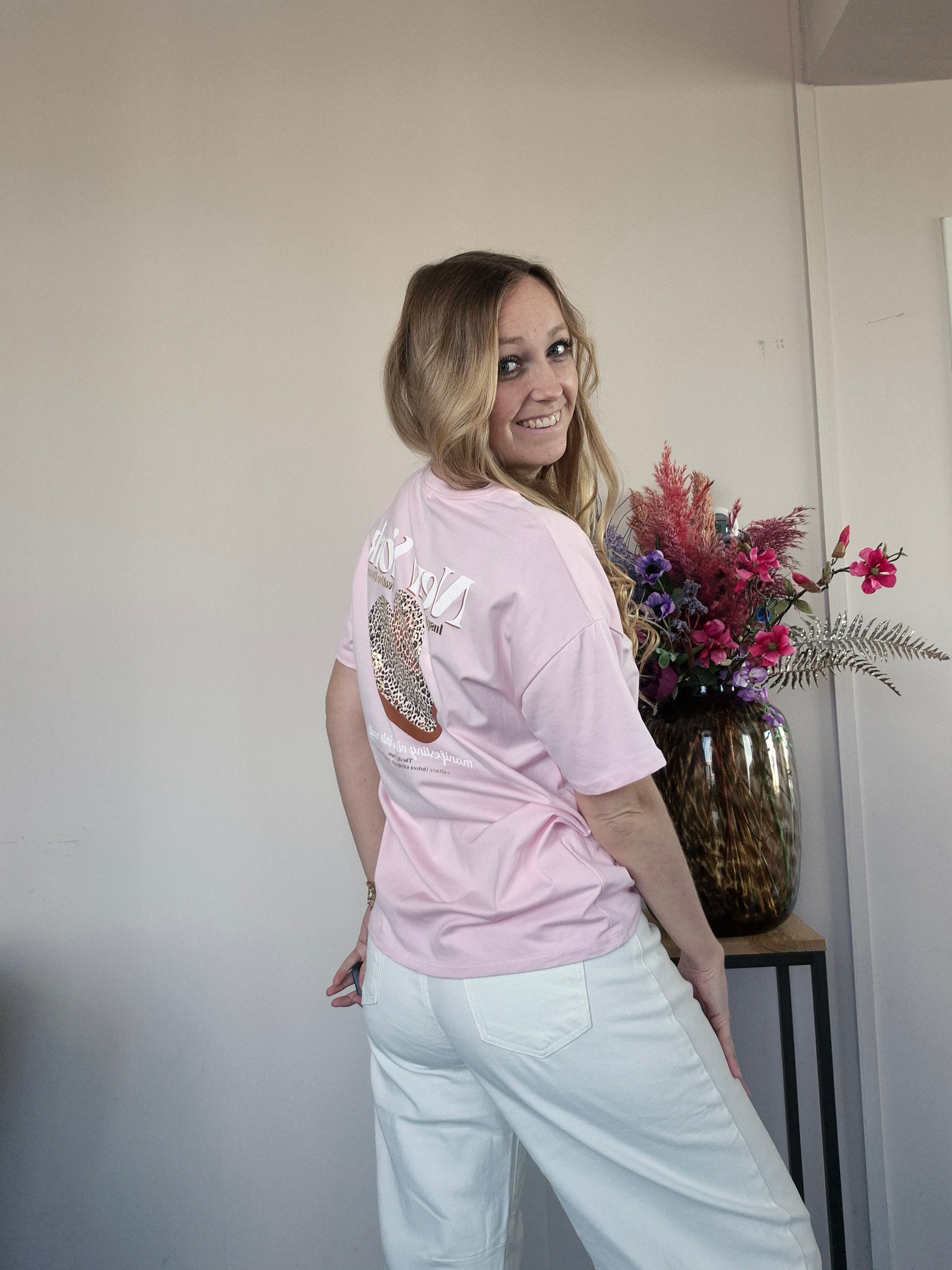 T-shirt New York Roze - Nancfashion