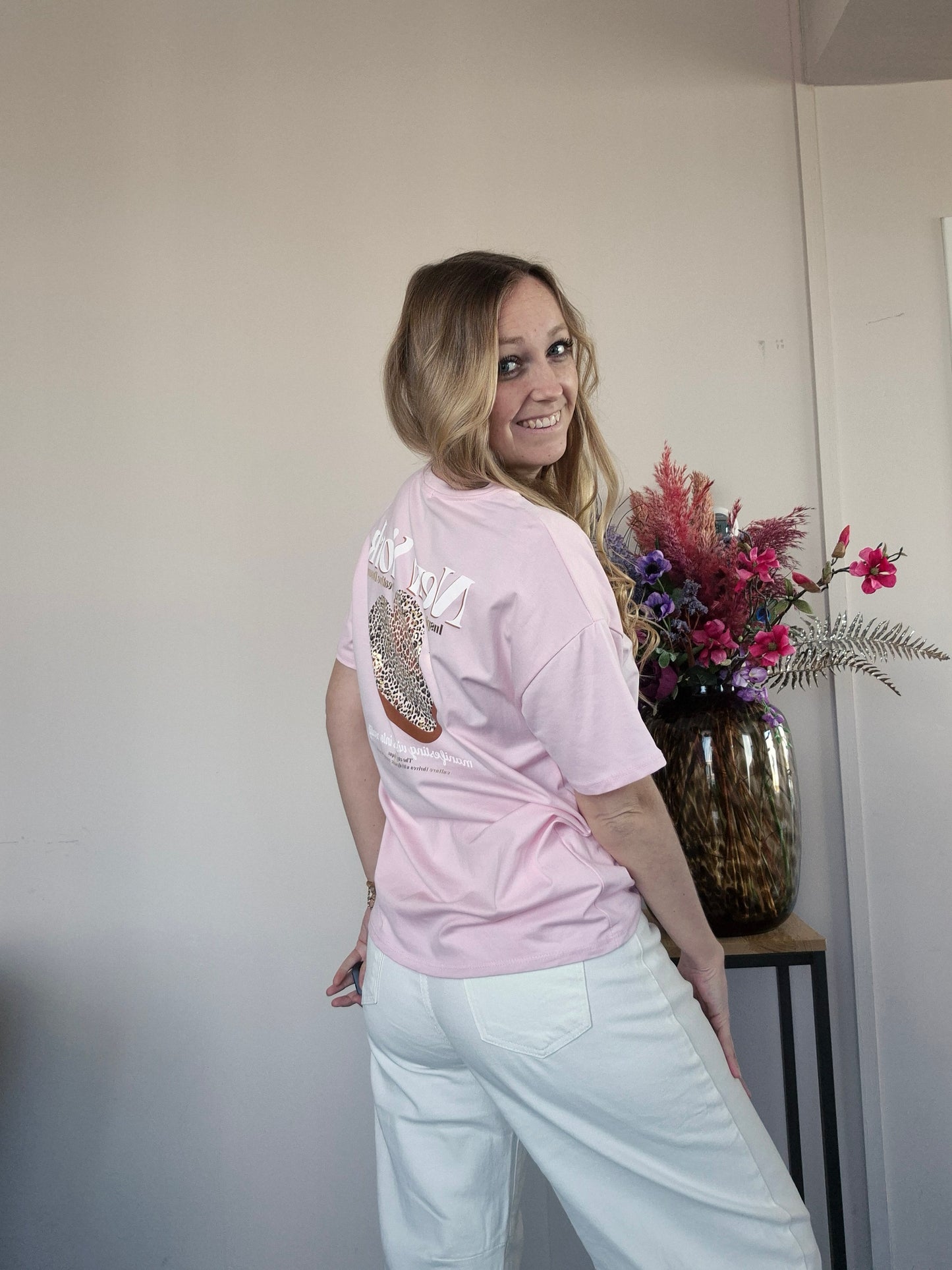 T-shirt New York Roze - Nancfashion
