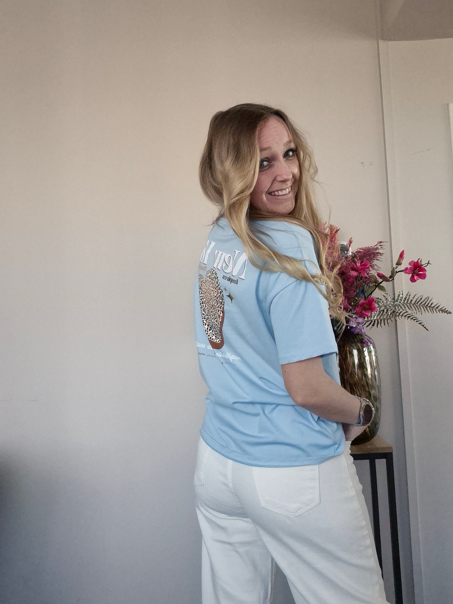 T-shirt New York Blauw - Nancfashion